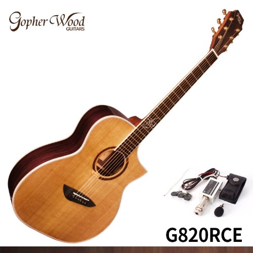 Gopherwood고퍼우드 올솔리드 G820RCE GA 컷어웨이 유광 통기타 2채널픽업 Gopher Wood