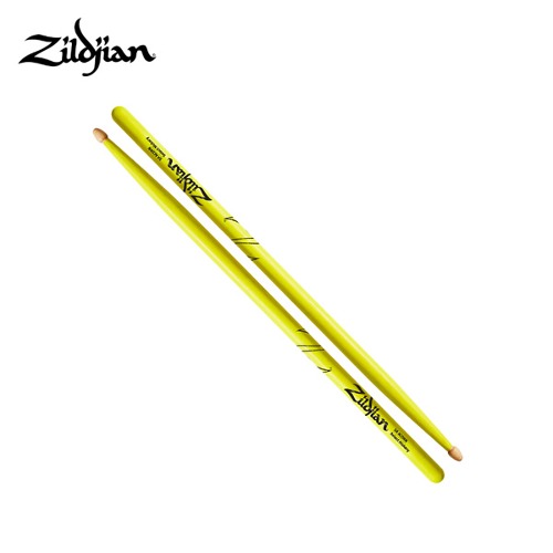 zildjian질젼 히코리 시리즈 5A 드럼스틱 아콘 네온 옐로우 Z5AACDGY Zildjian Hickory Series Acorn Neon Yellow Drum Stick
